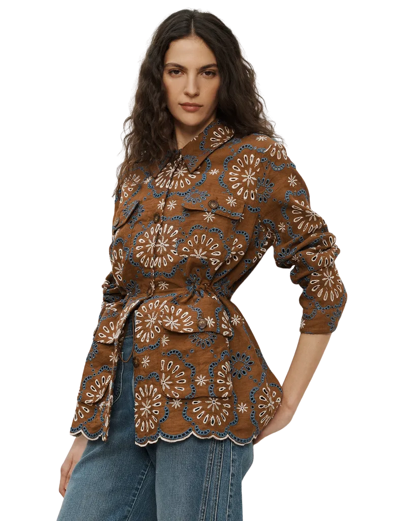 Kiki Linen Eyelet Jacket
