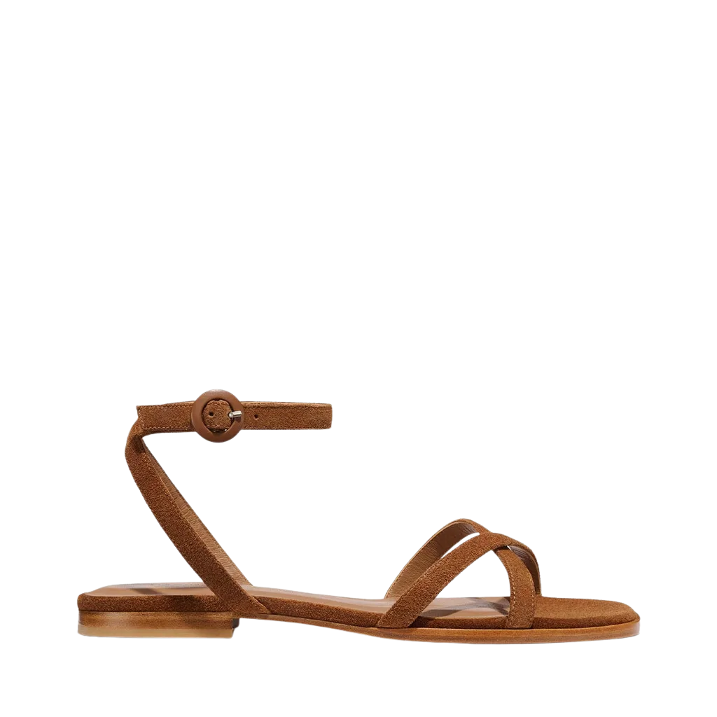 The Flat Sandal - Saddle Suede