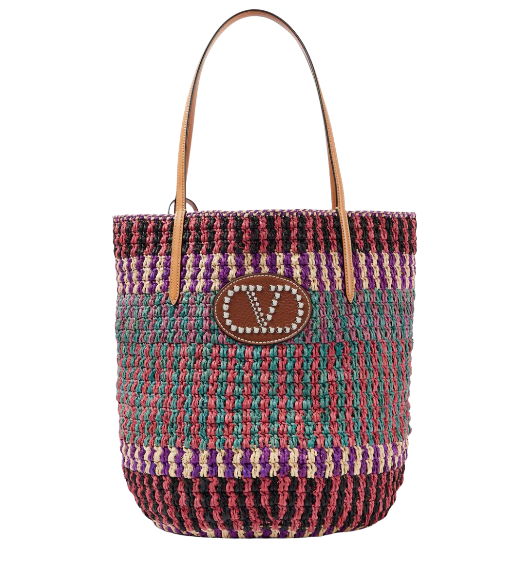 Valentino Garavani VLogo Signature Large straw tote bag