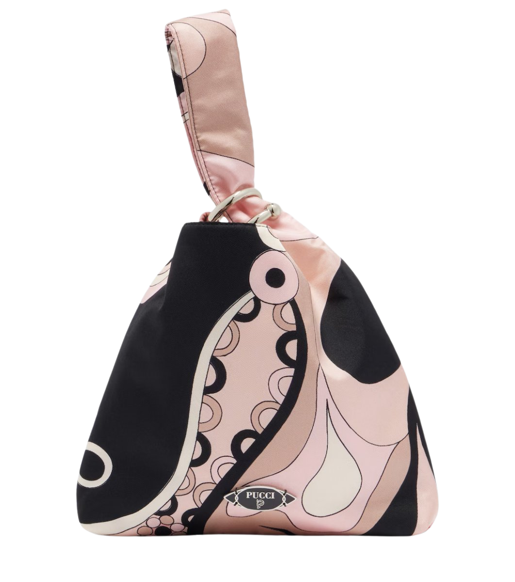 Emilio Orchidee silk twill top-handle bag