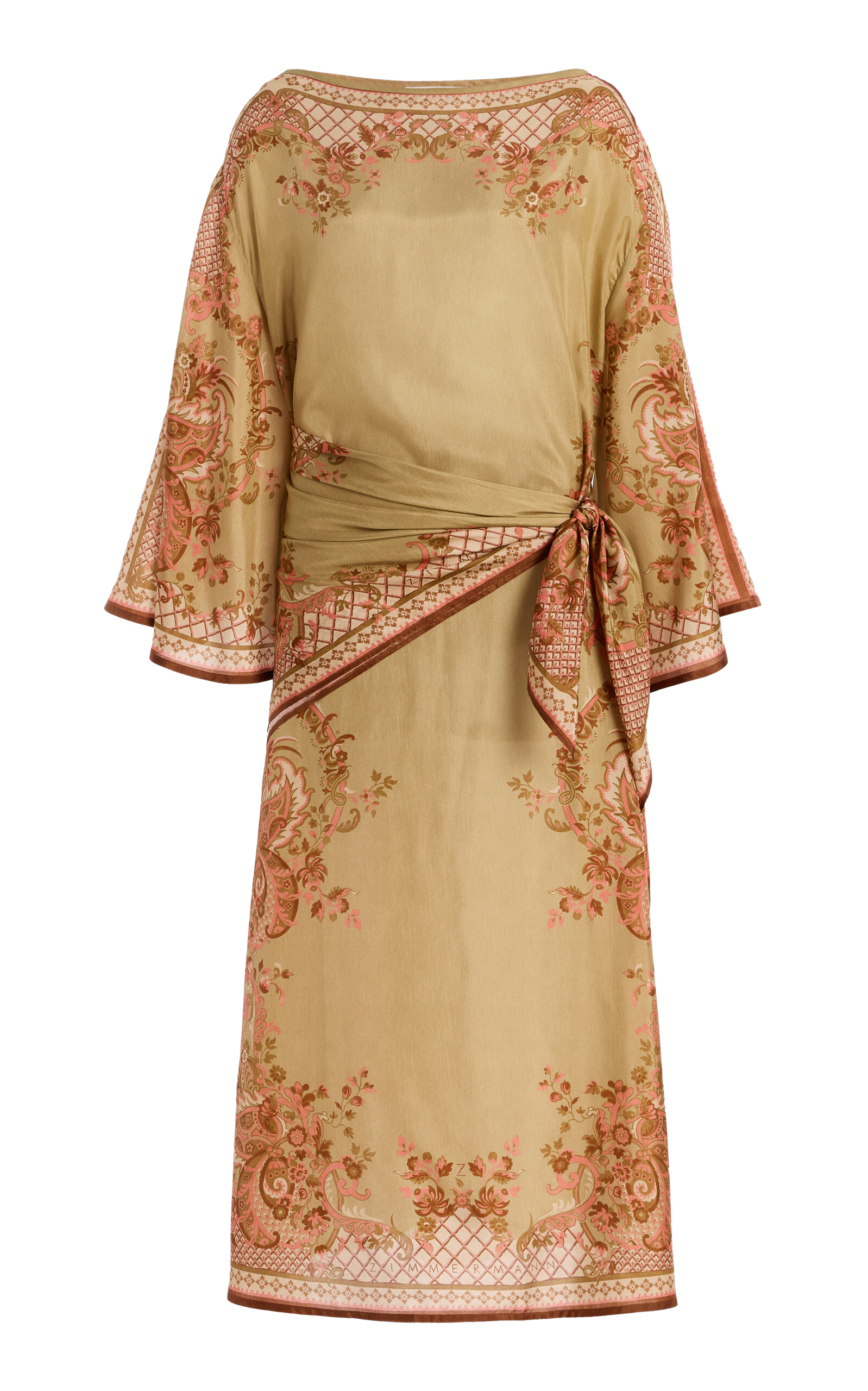 Aster Scarf-Detailed Silk Midi Dress