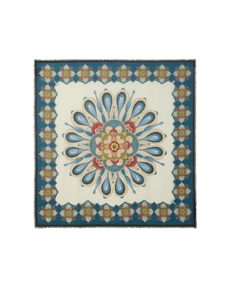Foulard 140 Nucleus Placée Blue in Modal Silk