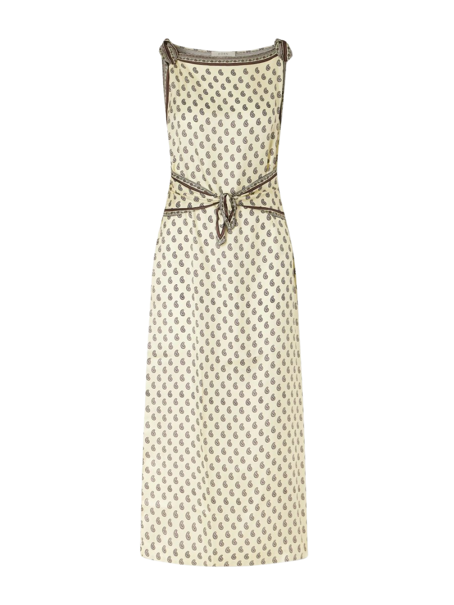 Amorette paisley-print silk-blend twill midi dress
