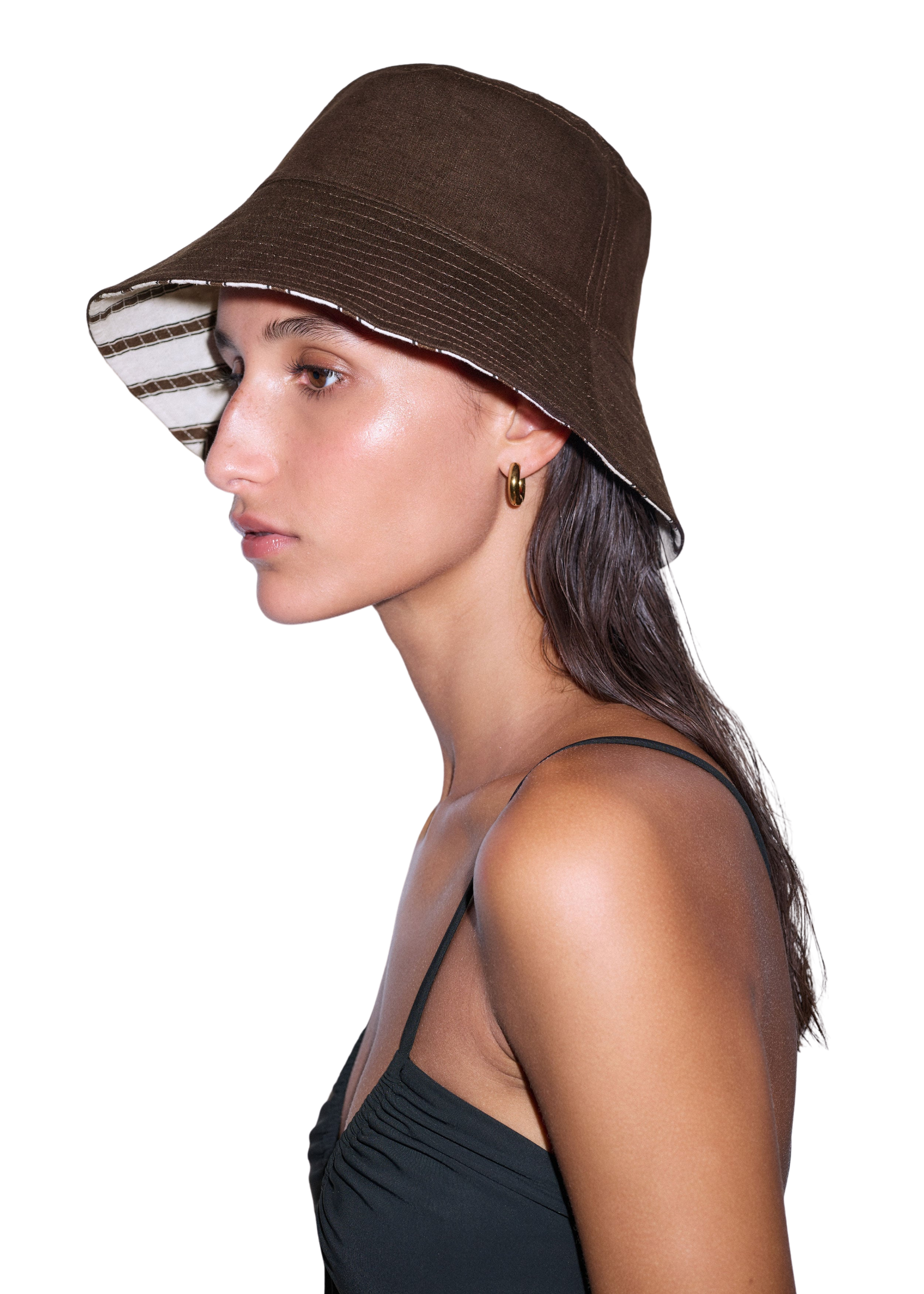 Reversible Bucket Hat Linen + Viscose