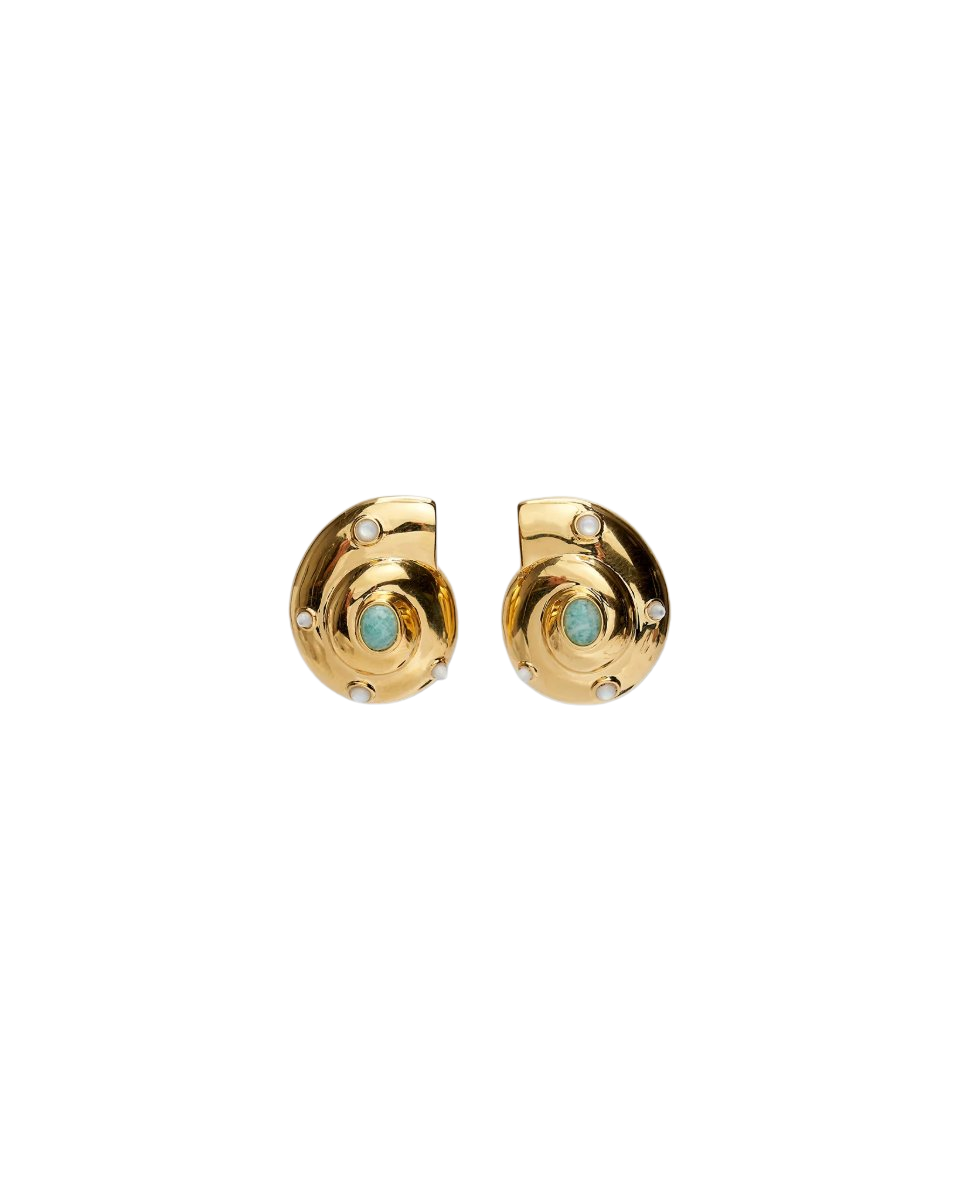 Nautilus Stud Earrings Gold