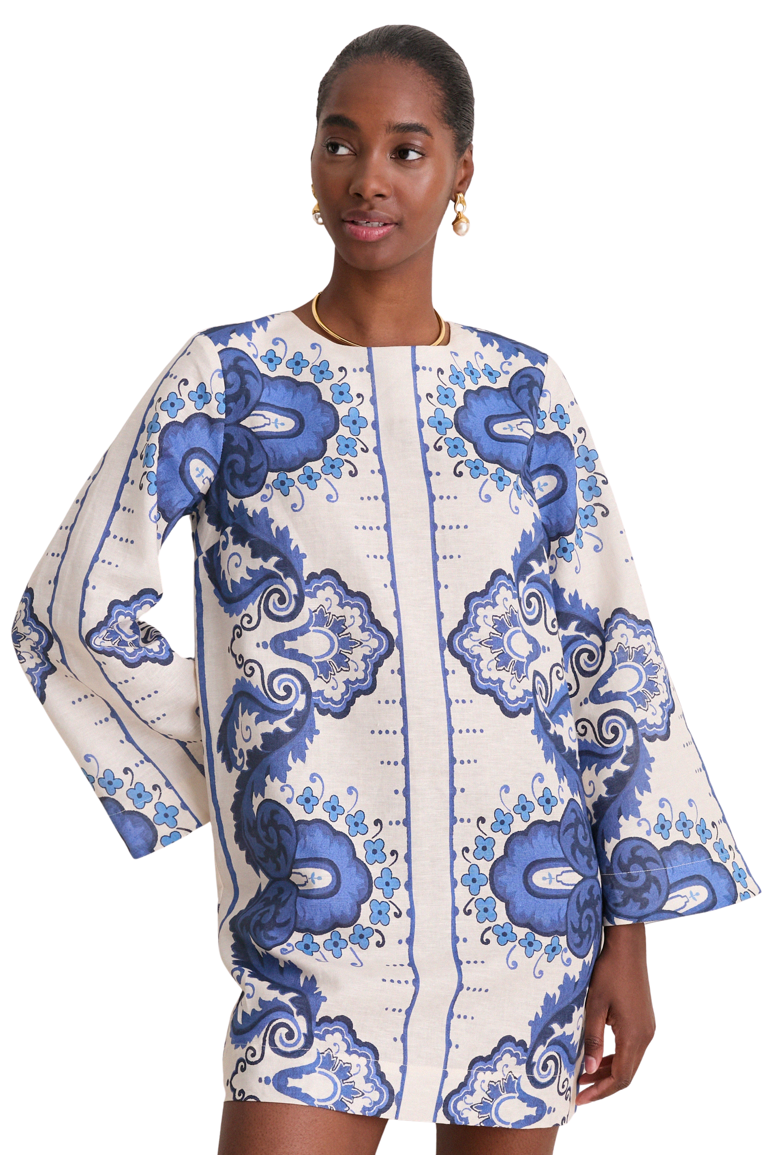 tuckernuck long sleeve dress Tuckernuck Soutache Cotton Long Sleeve Mini Chloe Dress Soutache / XXS