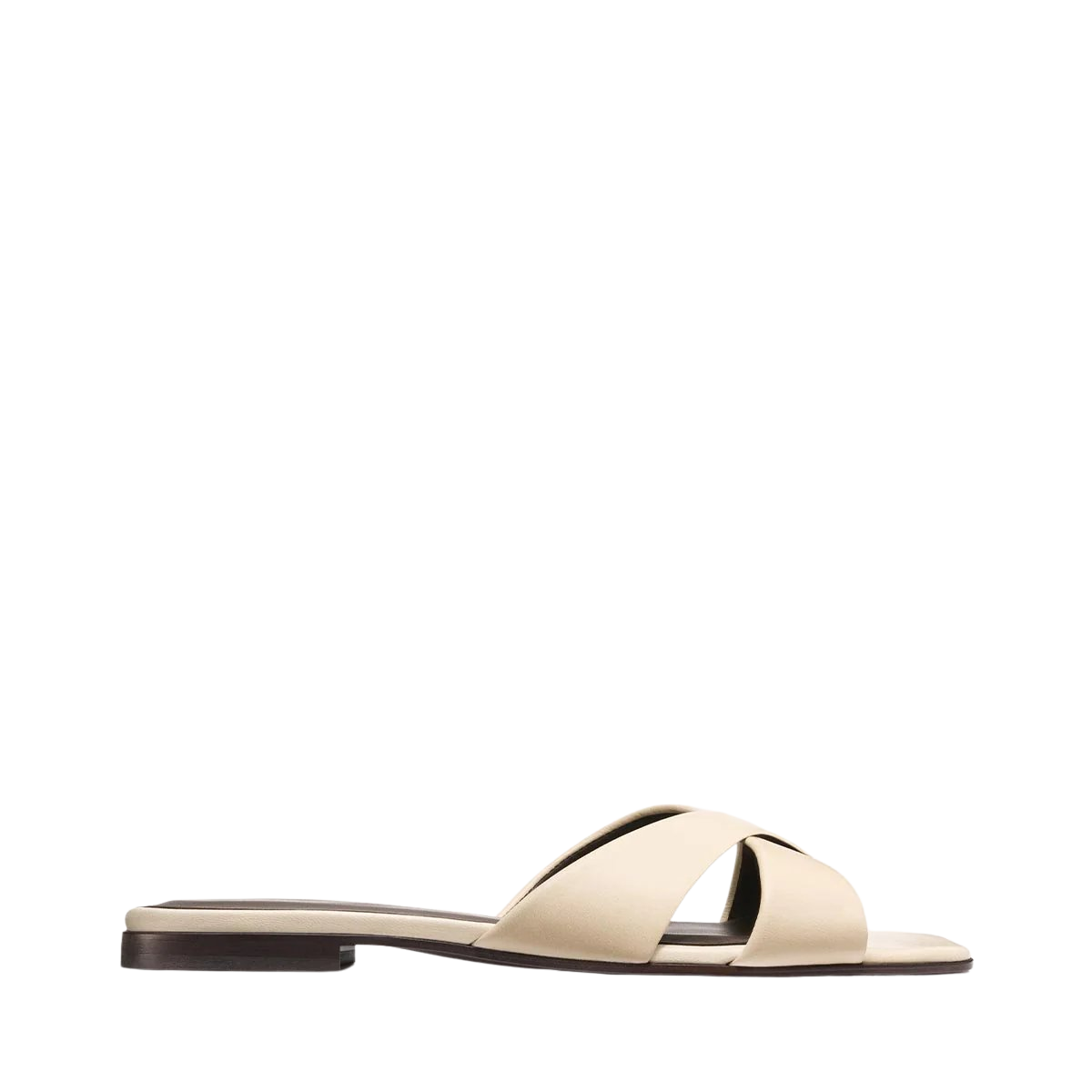 The Selene Flat Sandal - Ivoire Nappa