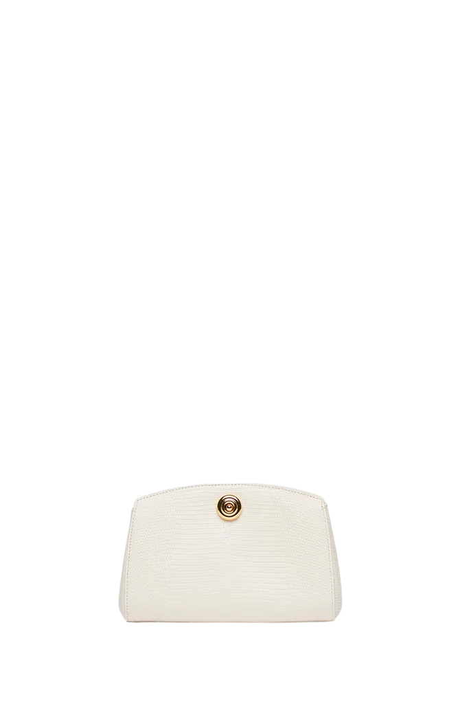 Pushlock Clutch Cream Lizard
