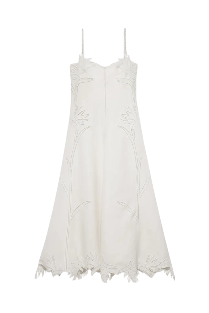 Ellery Embroidered Bustier Midi Dress