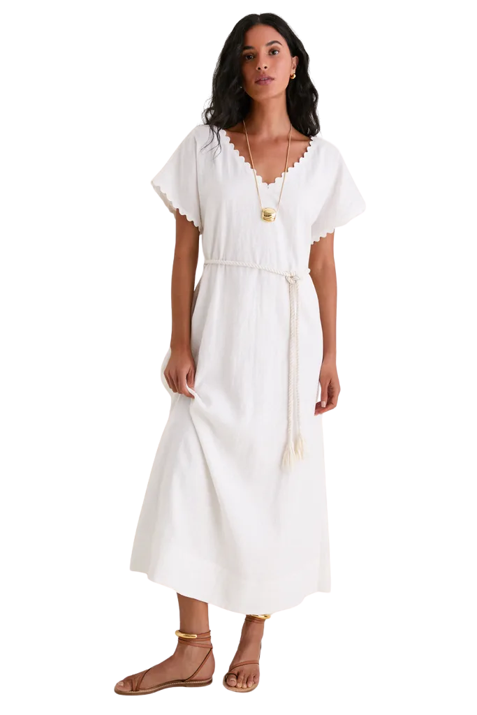 White Linen Ric Rac Myles Dress