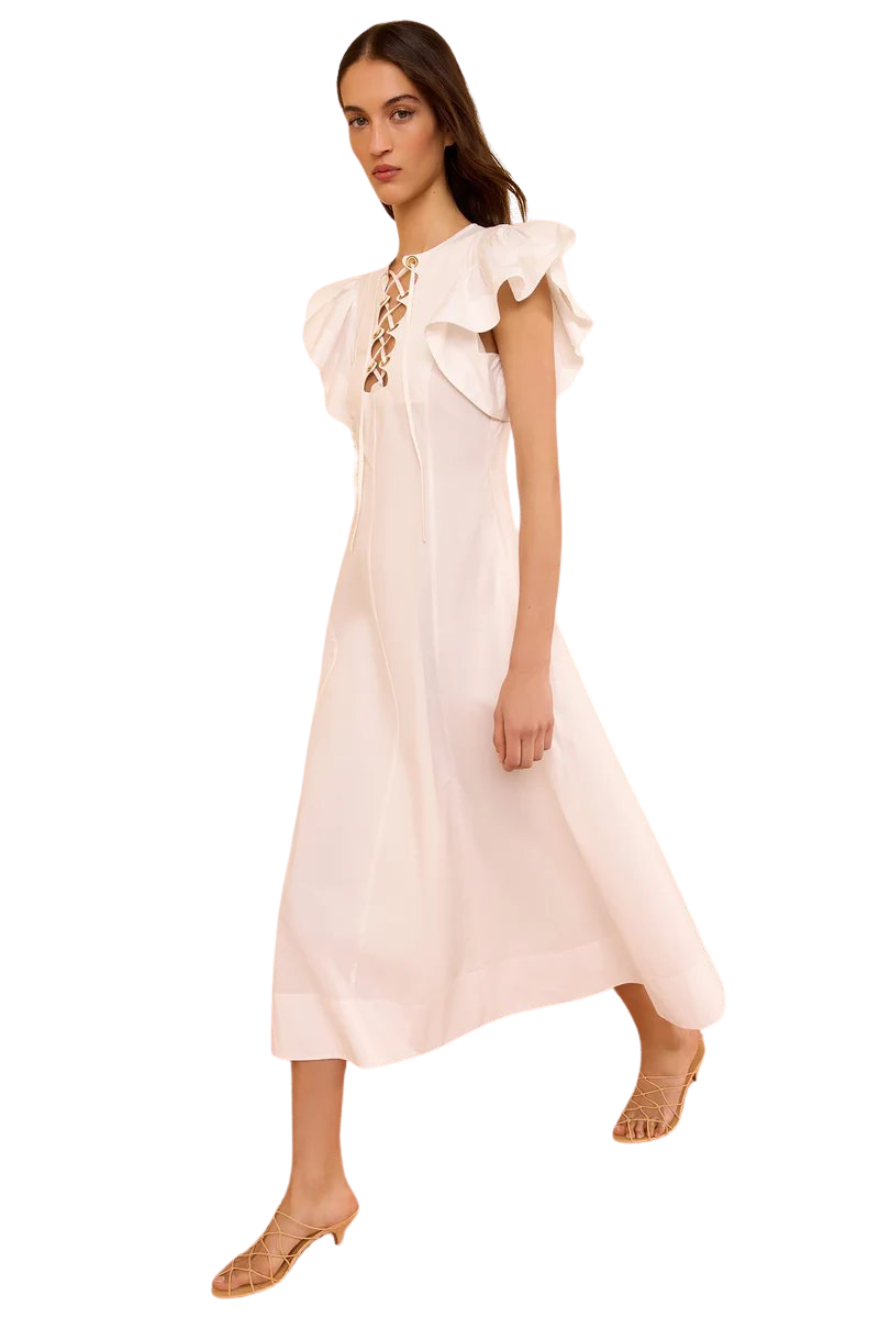 Odessa Cotton Dress with Lace Up