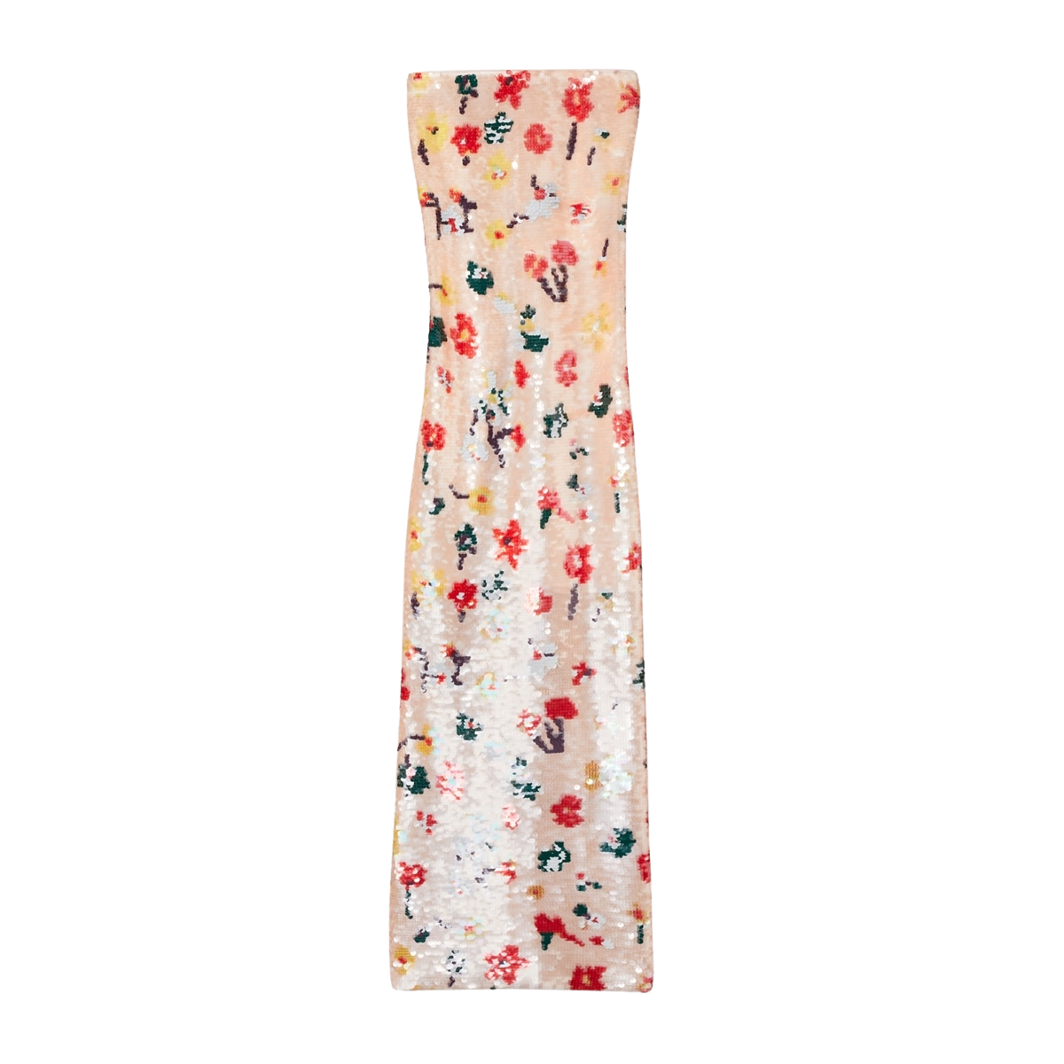 STRAPLESS SEQUIN DRESS
