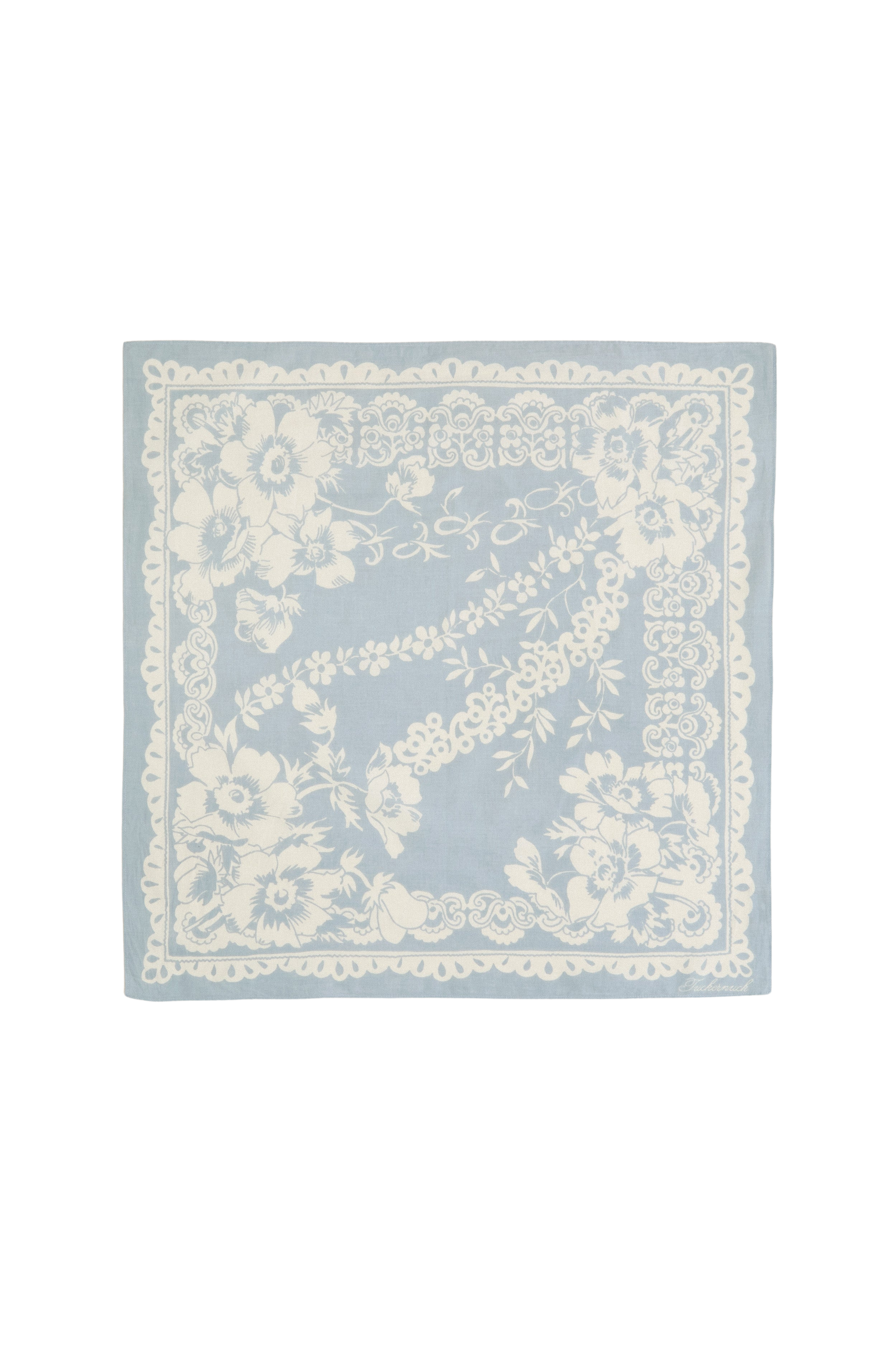 Washed Indigo Tropical Punch Cotton Scarf