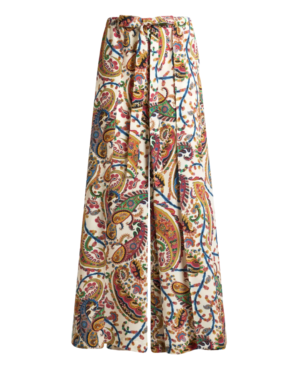 ETRO palazzo pants with belt and floral Paisley motif