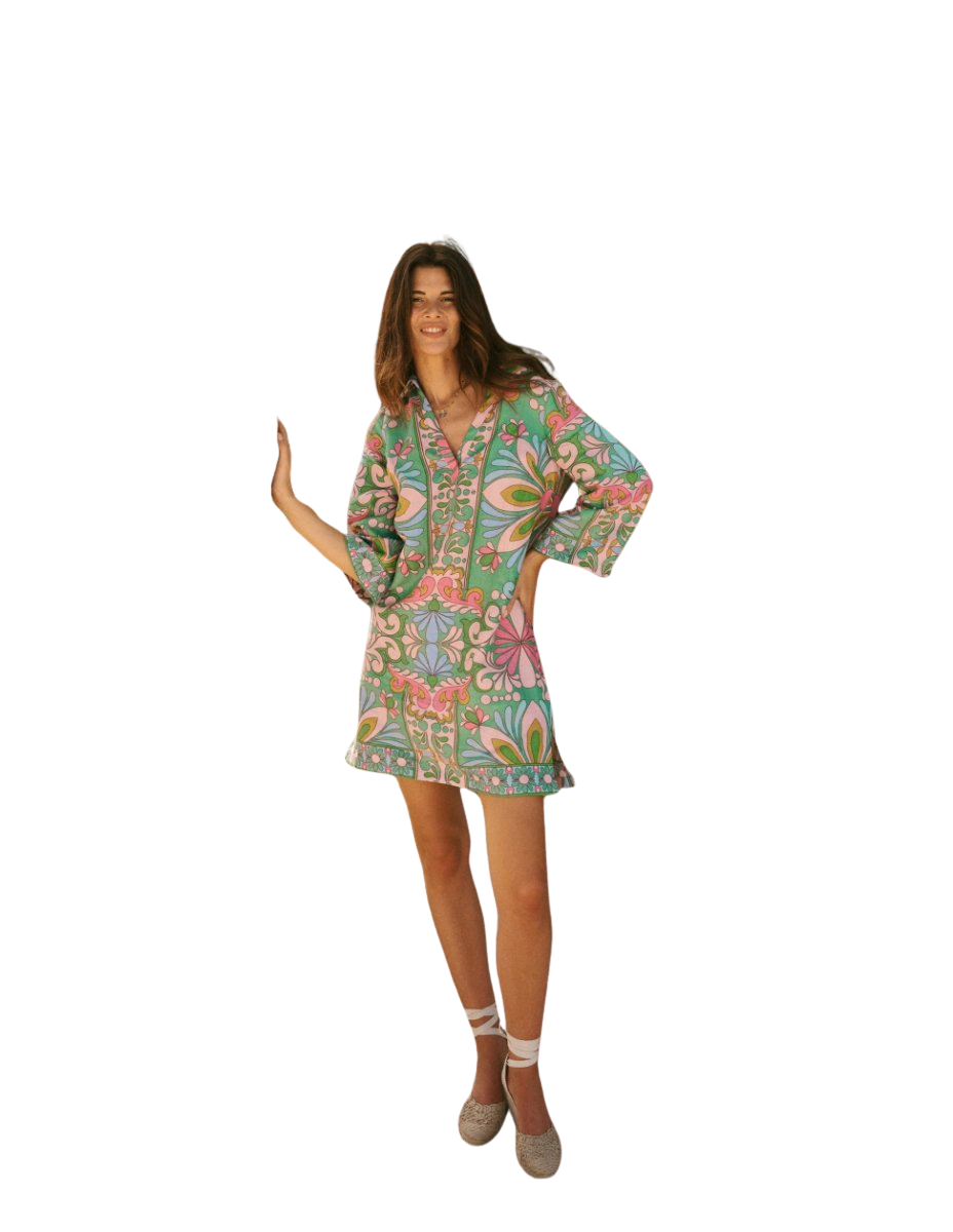 Carmen Linen Short Dress