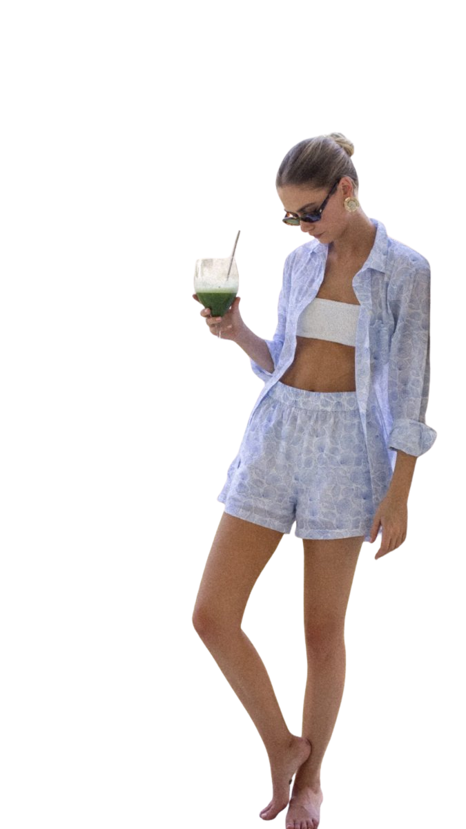 Ava Shorts - Blue Seashell