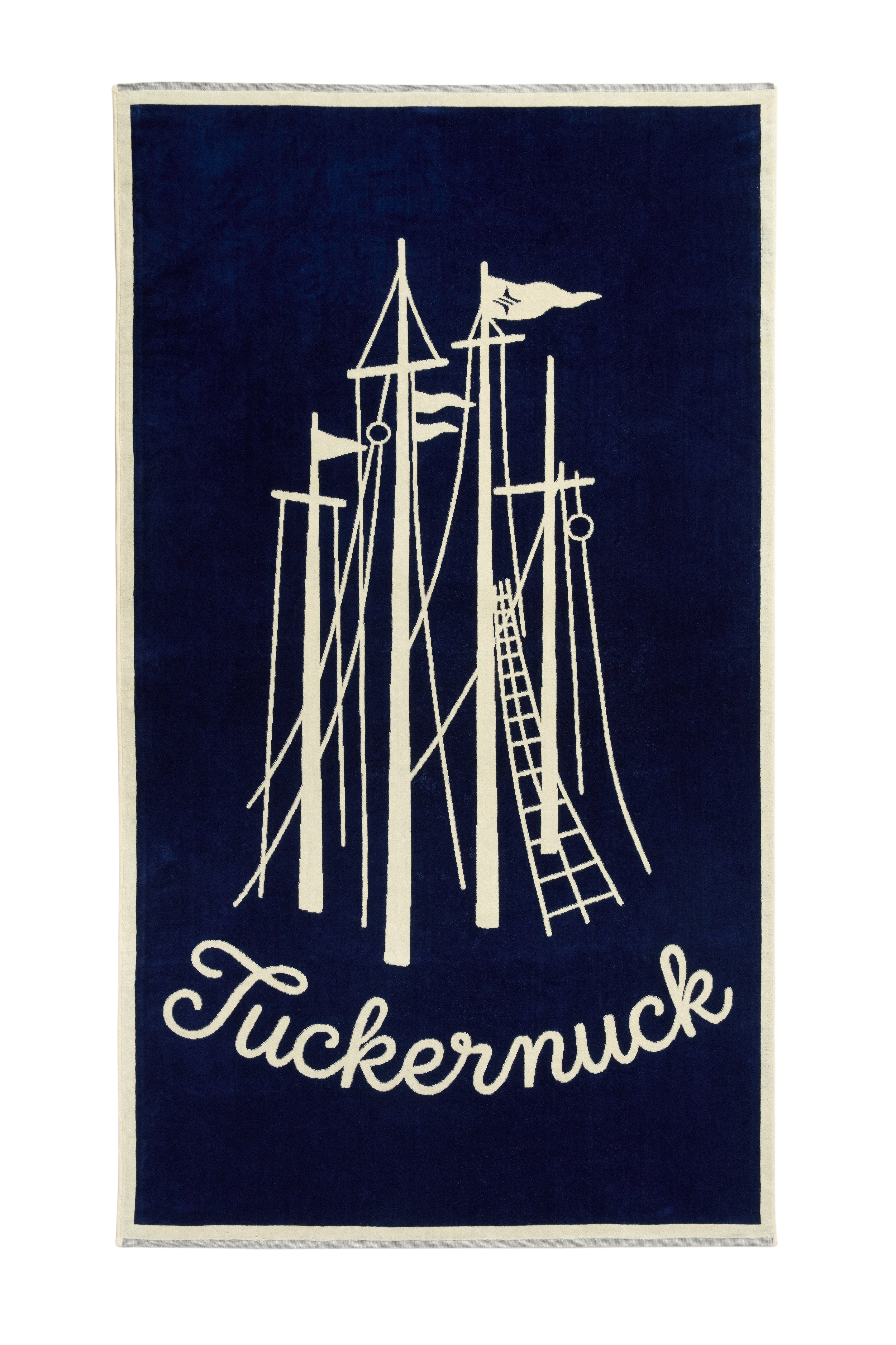 Navy Sailboat Oversized Beach Towel