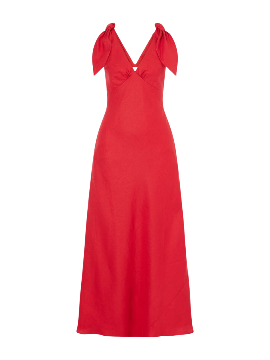 Solana knot-detailed linen maxi dress