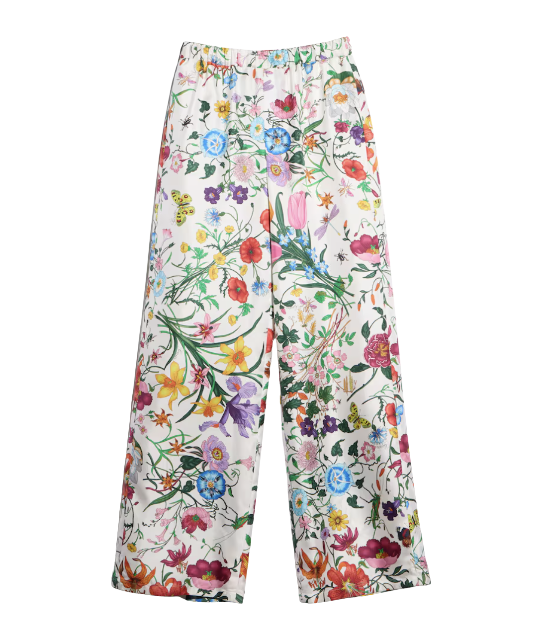 Printed silk twill pants