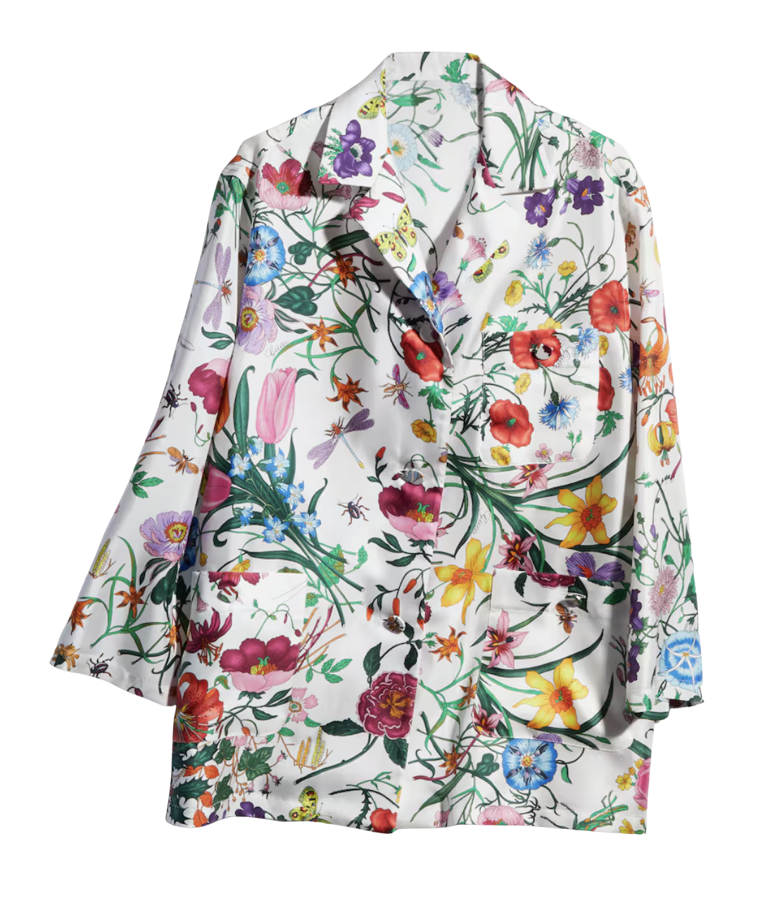 Printed silk twill shirt