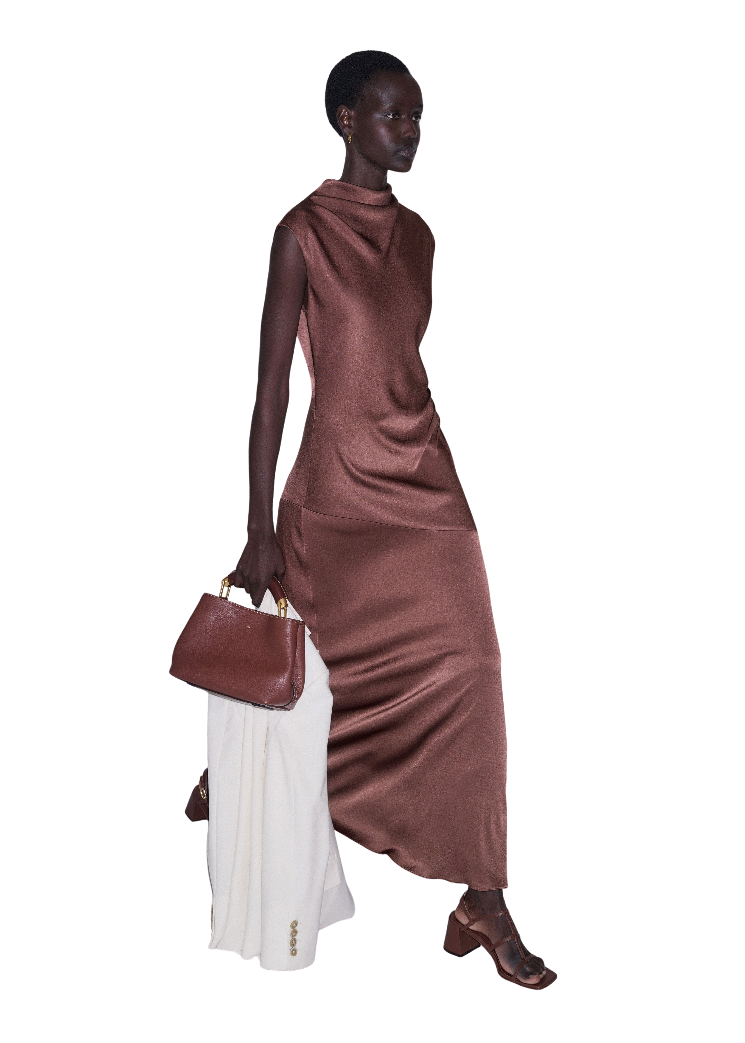 Fluid Satin Bias Cut Dress