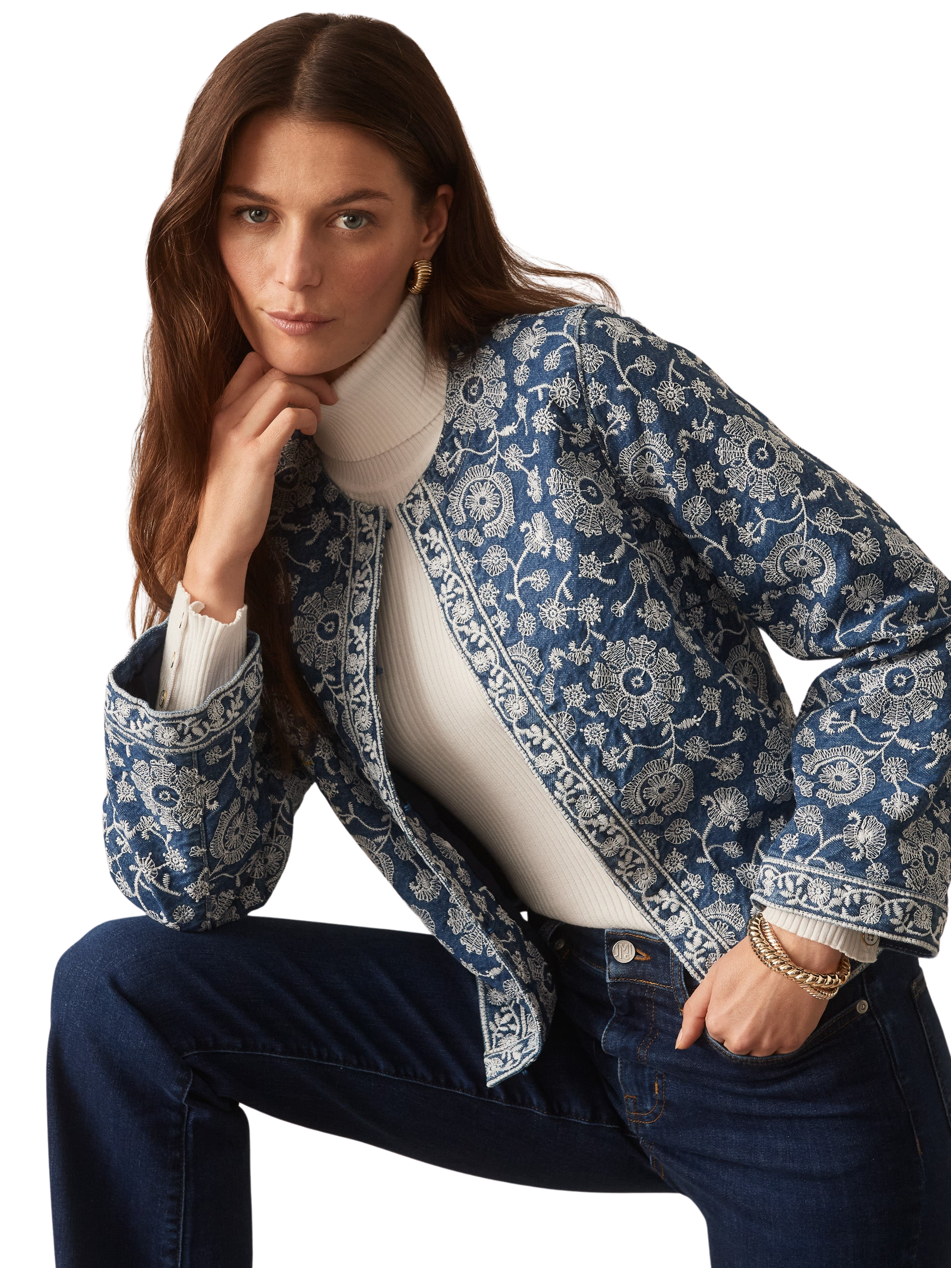 Isabel Jacket in Floral Daydream Embroidery