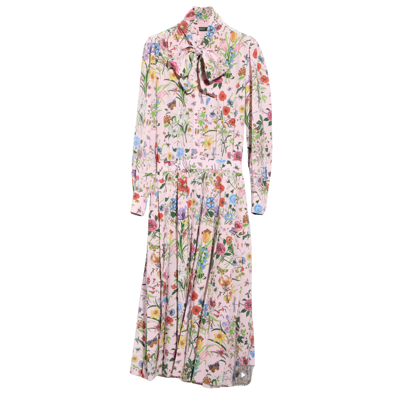 Printed silk chemisier dress