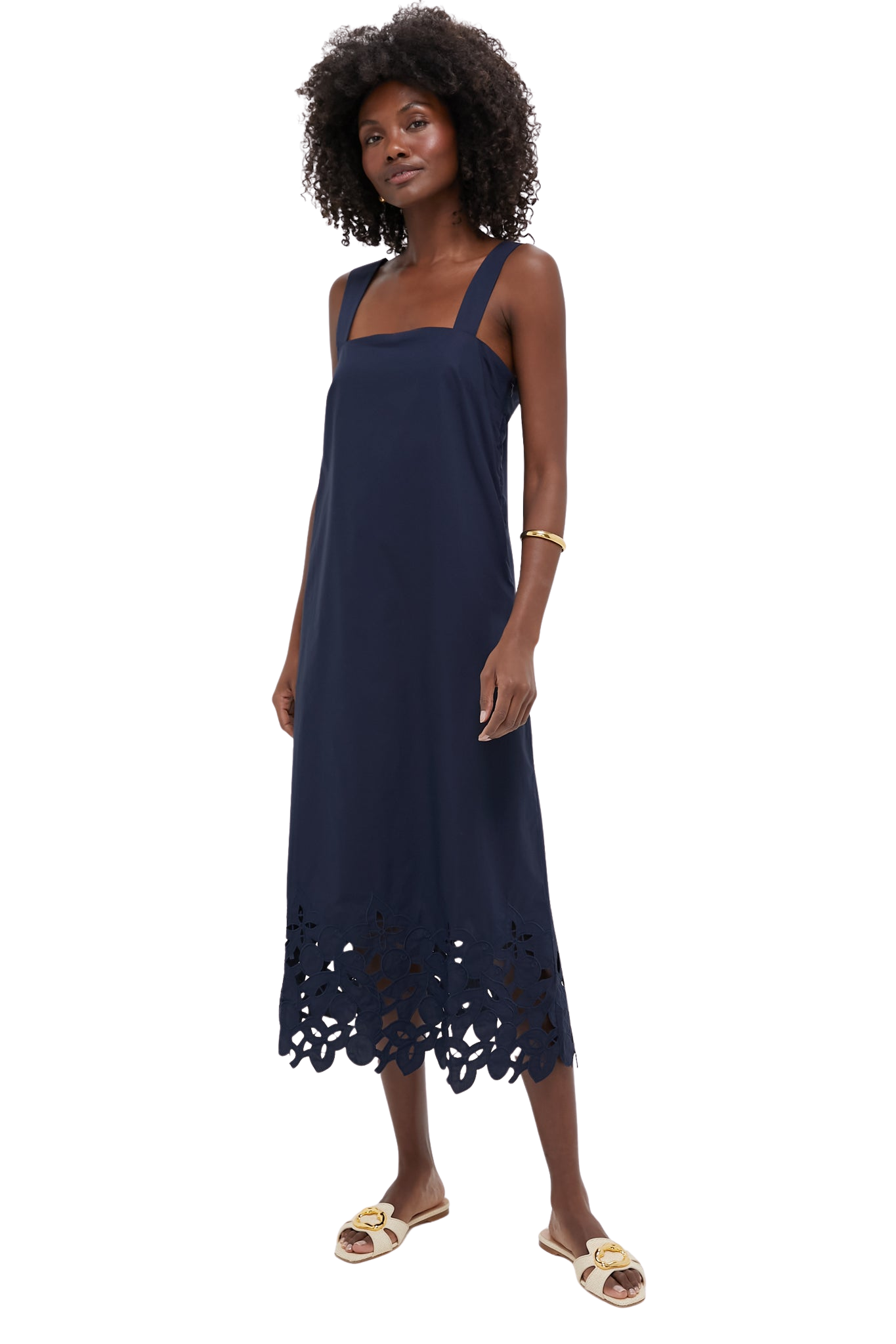 Navy Cotton Eyelet Moria Dress