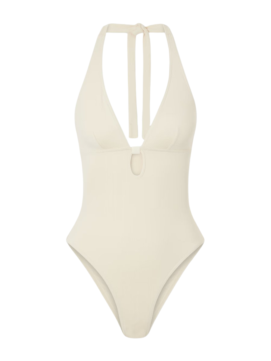 Harmony embellished cut-out stretch-jersey swimsuit