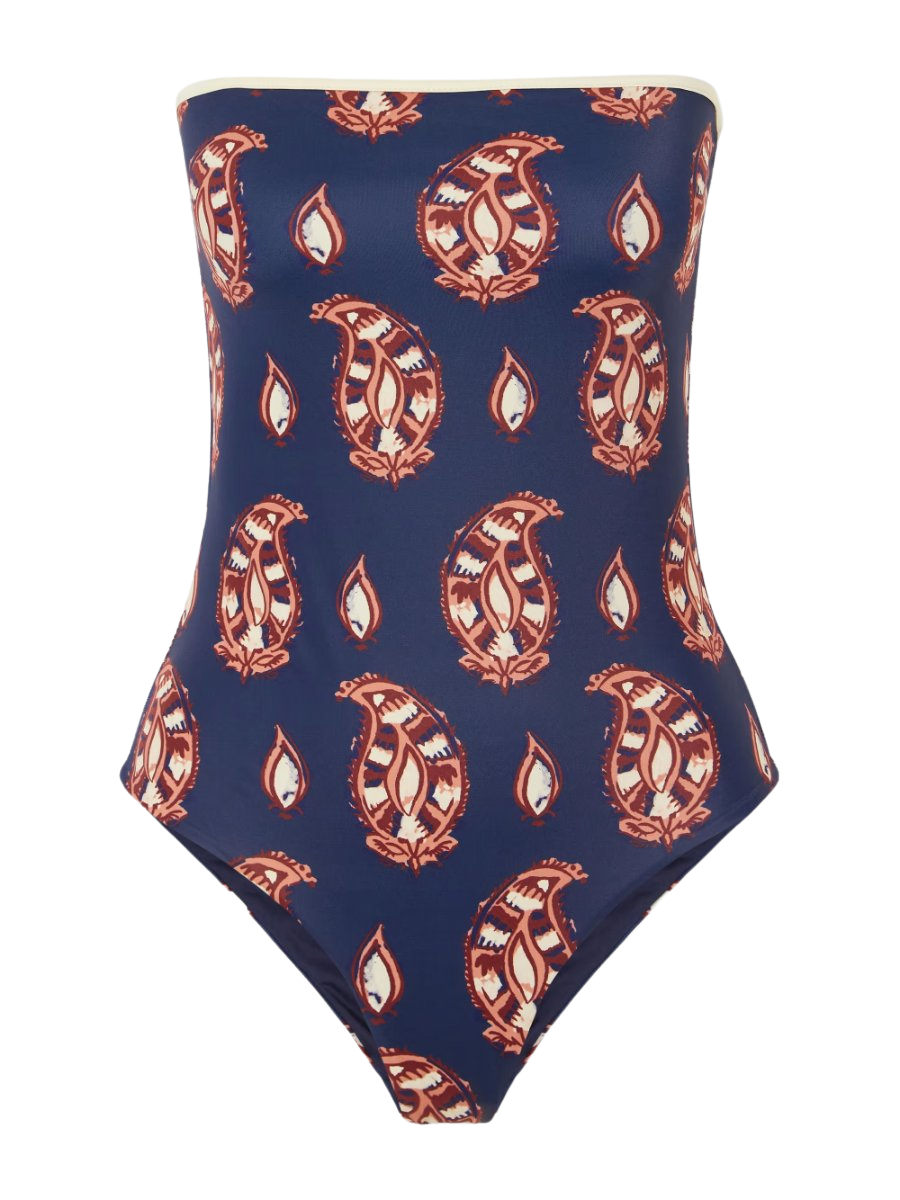Alta Mar printed strapless swimsuit