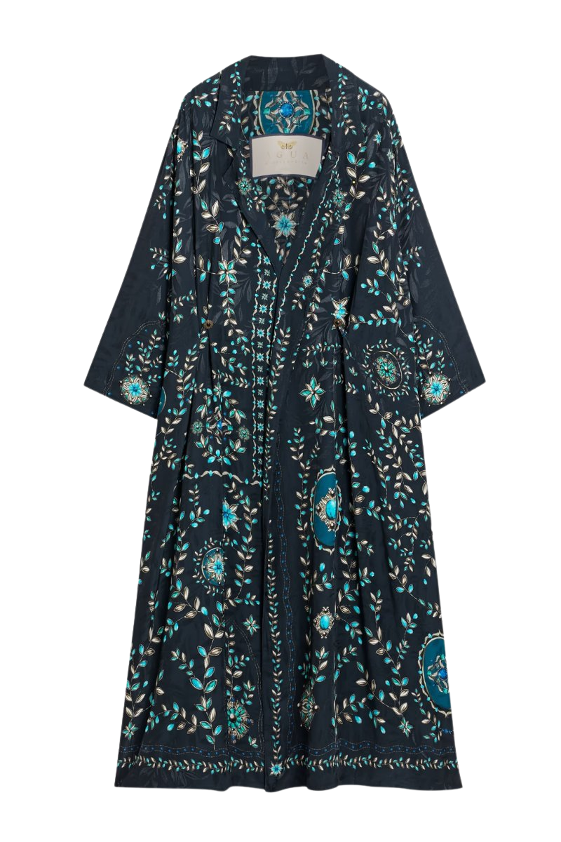Oceano Relicario printed jacquard coverup