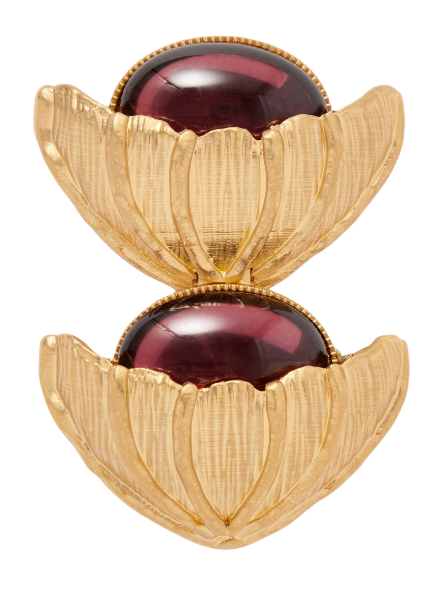 Retro Flower gold-plated crystal brooch