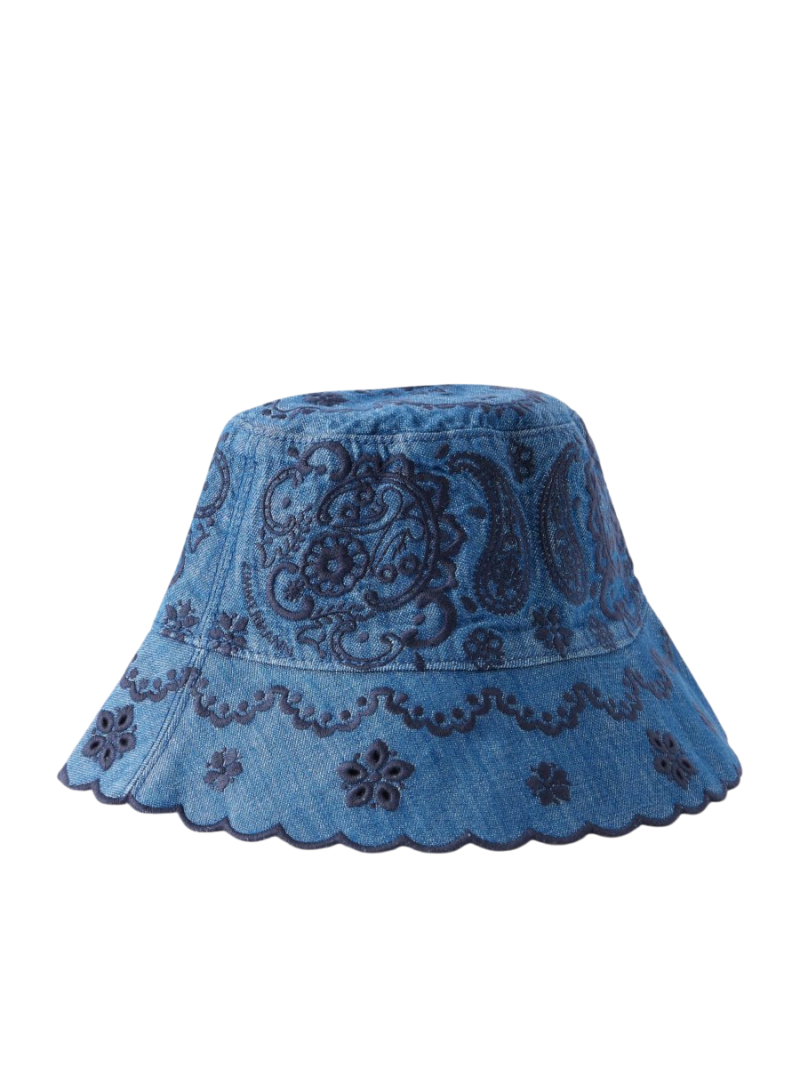 Embroidered Denim Bucket Hat