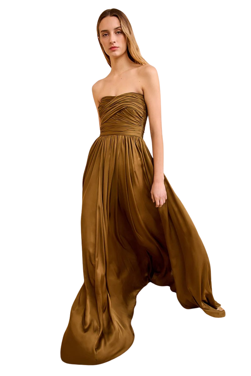 Anastasia Silk Wrapped Strapless Gown