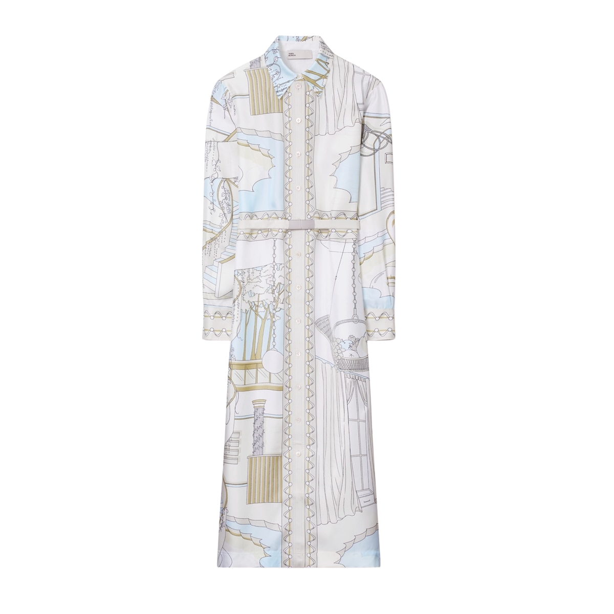 Printed Silk Shirtdress