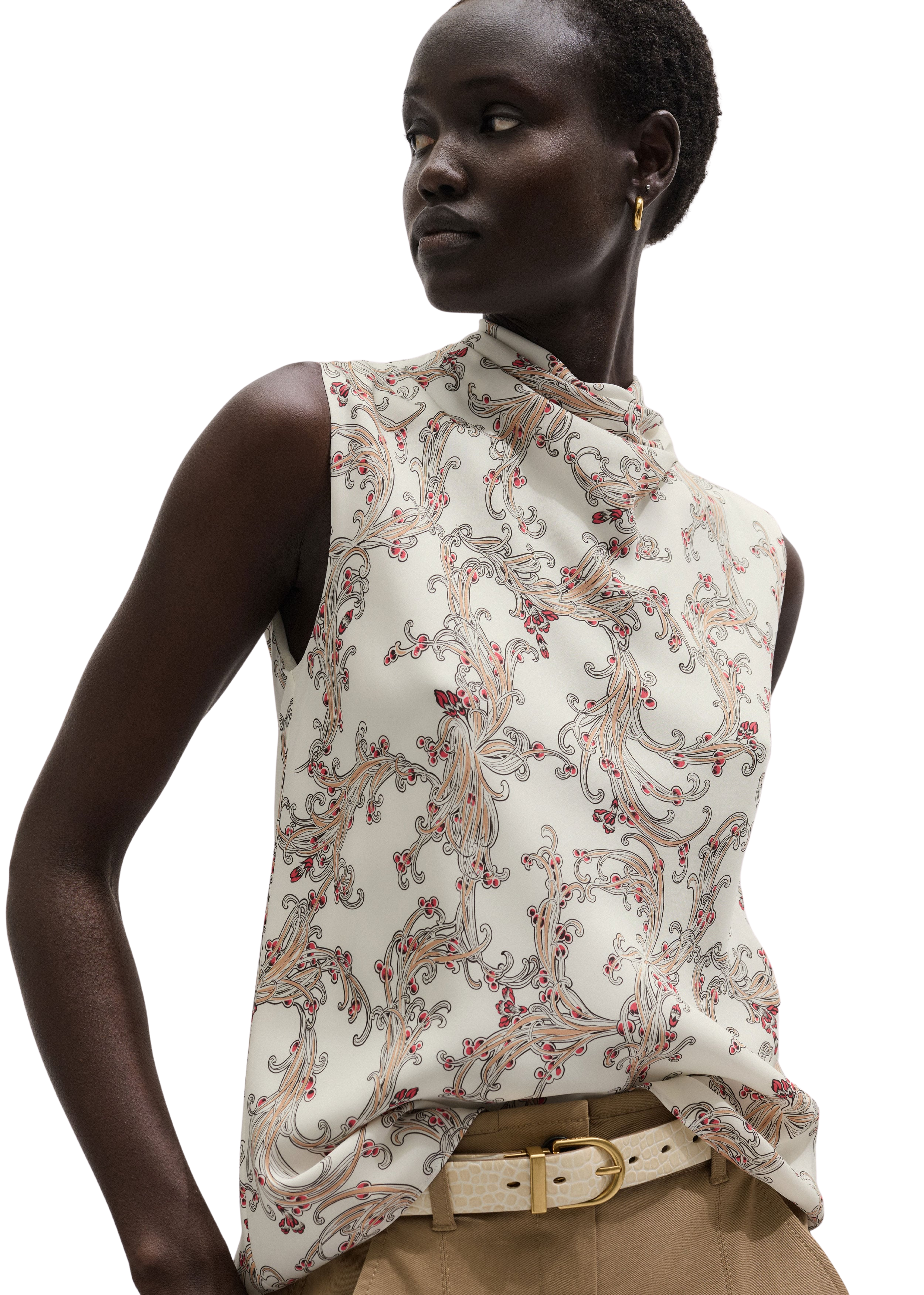 Drape High Neck Top