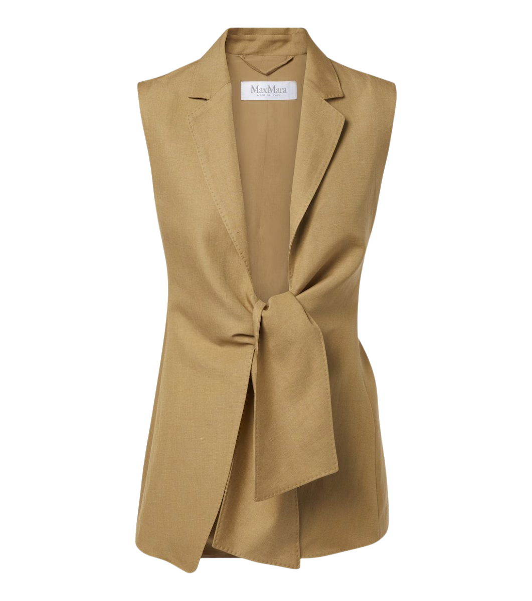 Max Mara Linen and silk twill vest