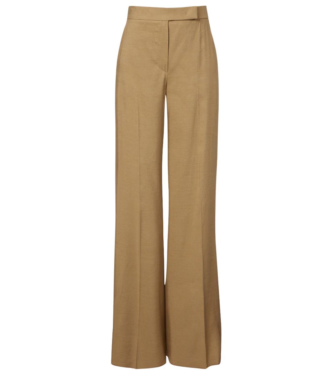 Max Mara Linen and silk twill wide-leg pants