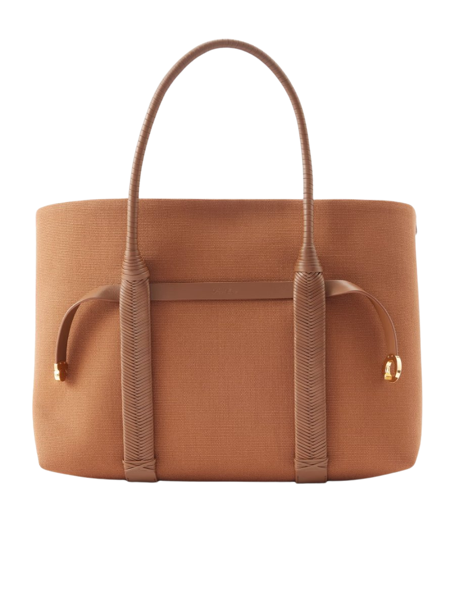 Ghiera large leather-trimmed canvas tote