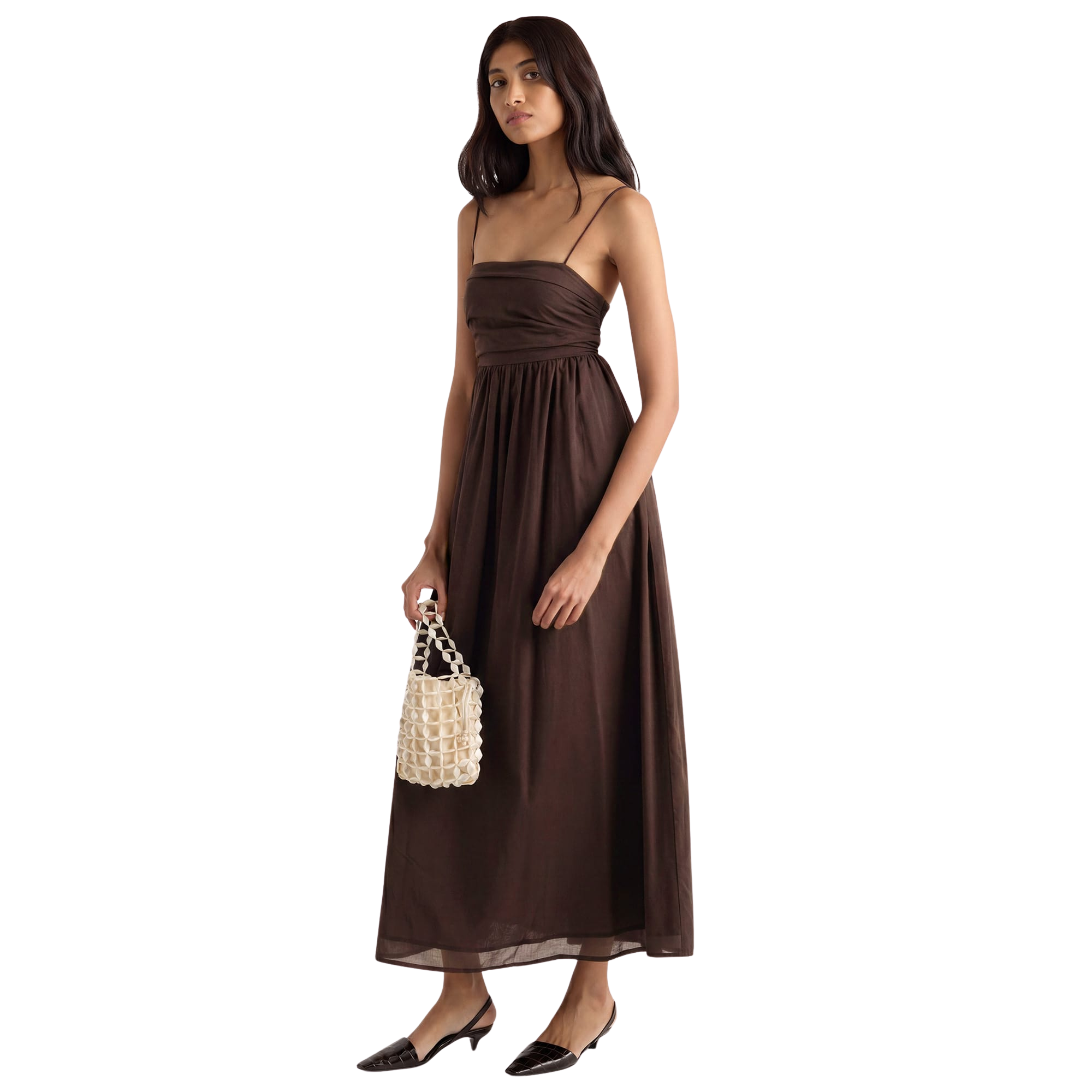 Aurora Ruched Organic Cotton Maxi Dress