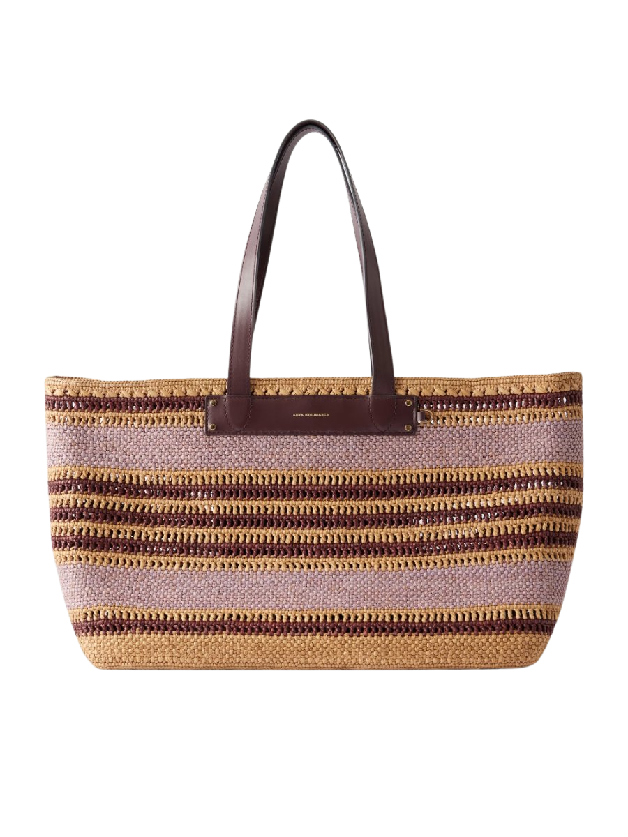 ANYA HINDMARCH Striped raffia tote