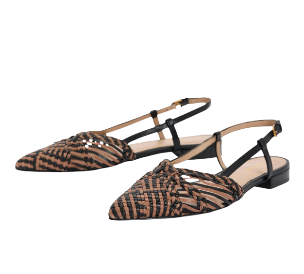 Woven Detail Pointed Flats