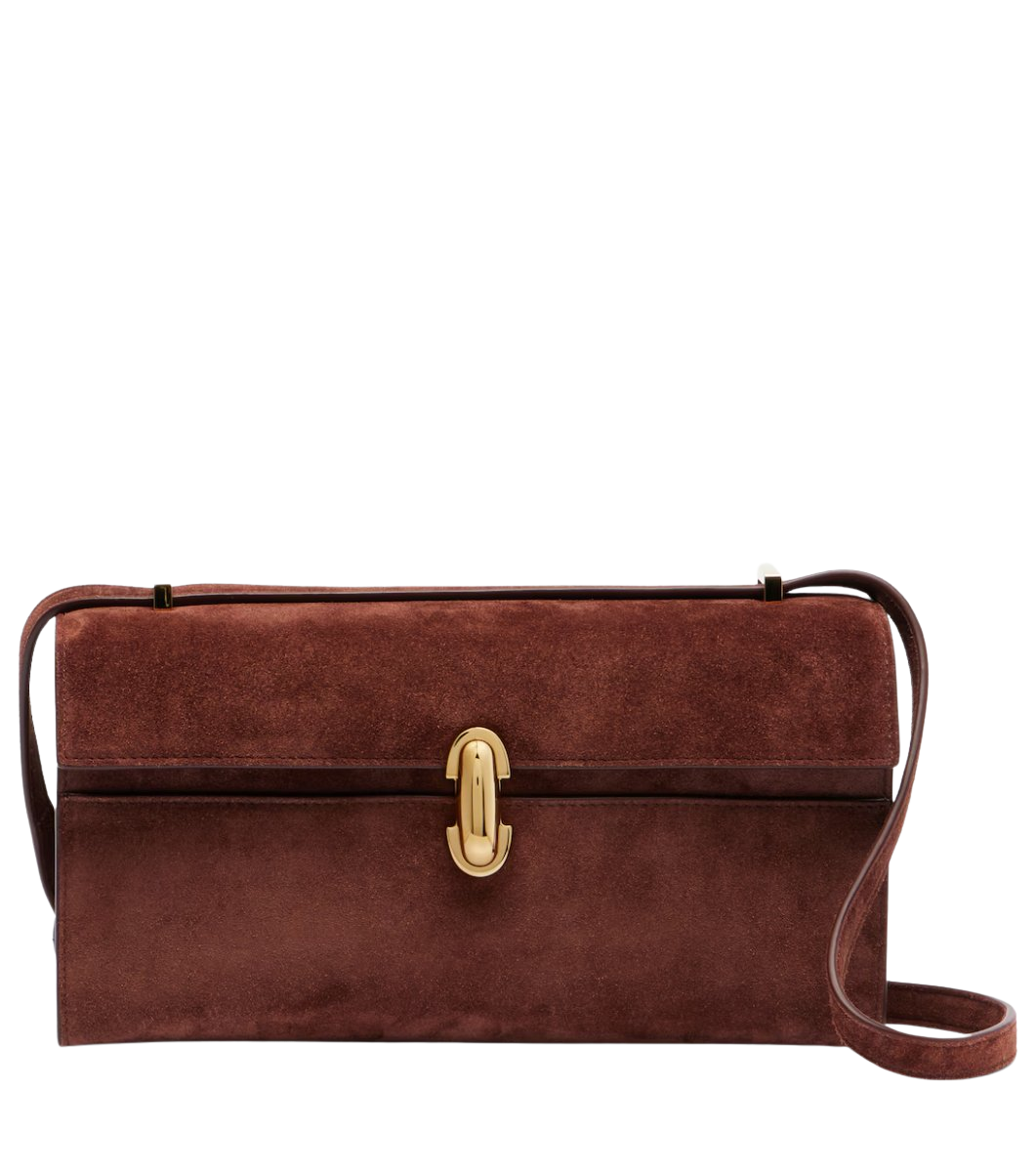 Symmetry 26 suede crossbody bag