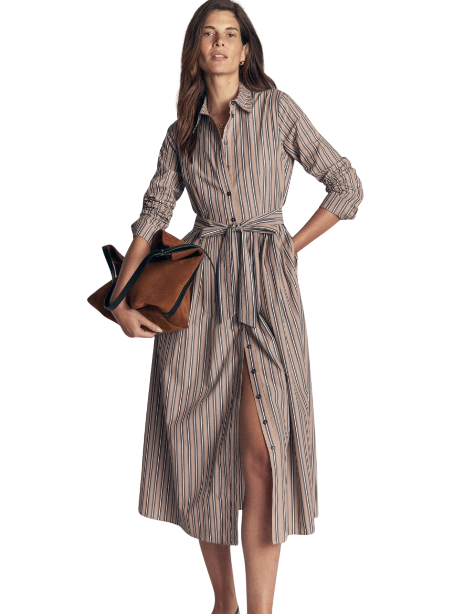Alexa Cotton Midi Shirt Dress