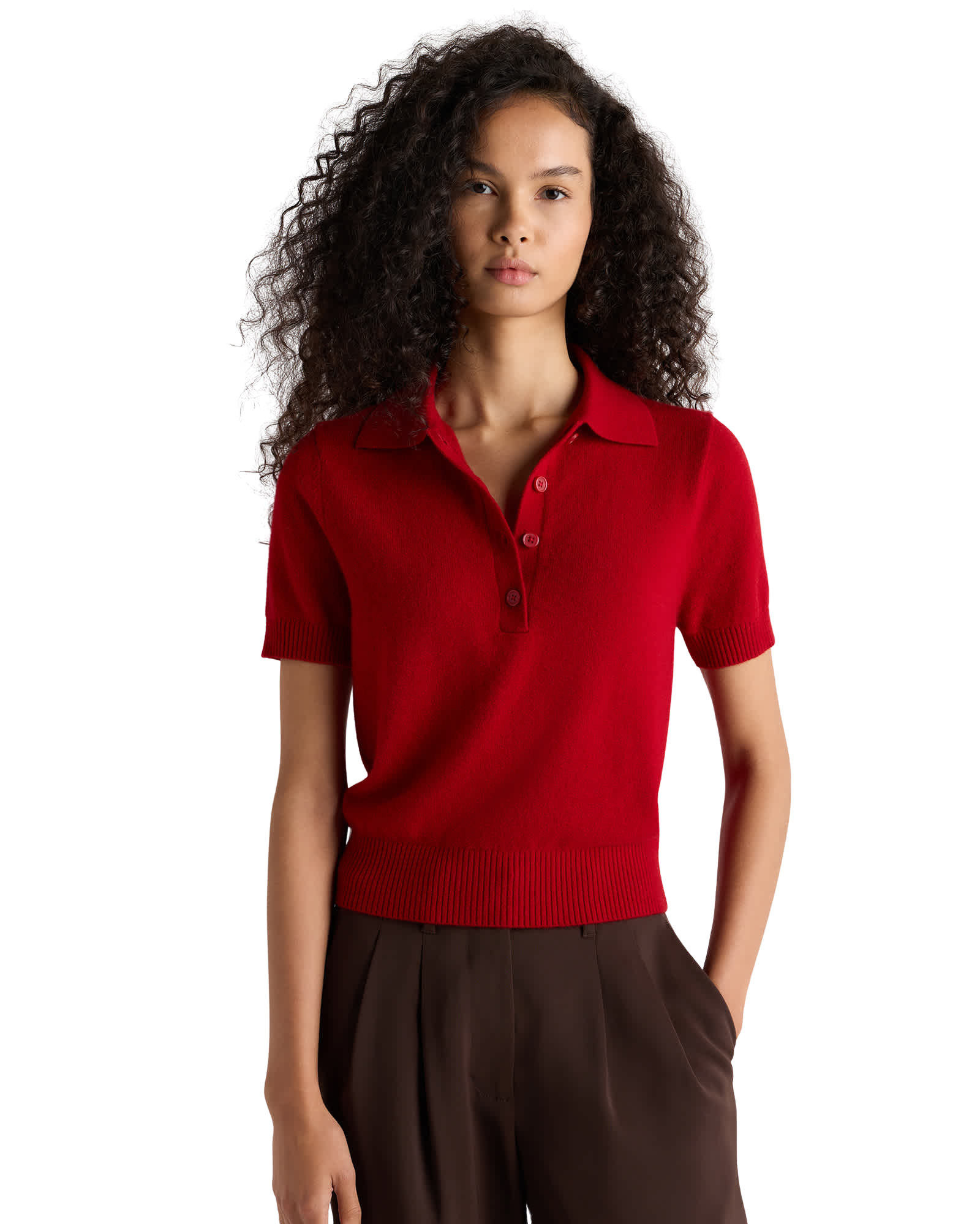 Mongolian Cashmere Short Sleeve Polo