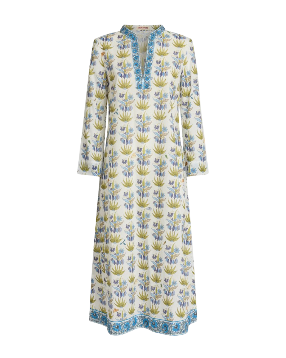 Giada Caftan in Celestine Flower Print
