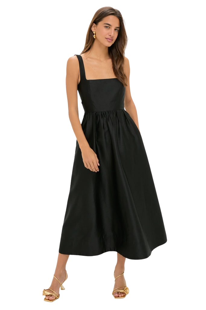 Black Dupioni Esme Dress