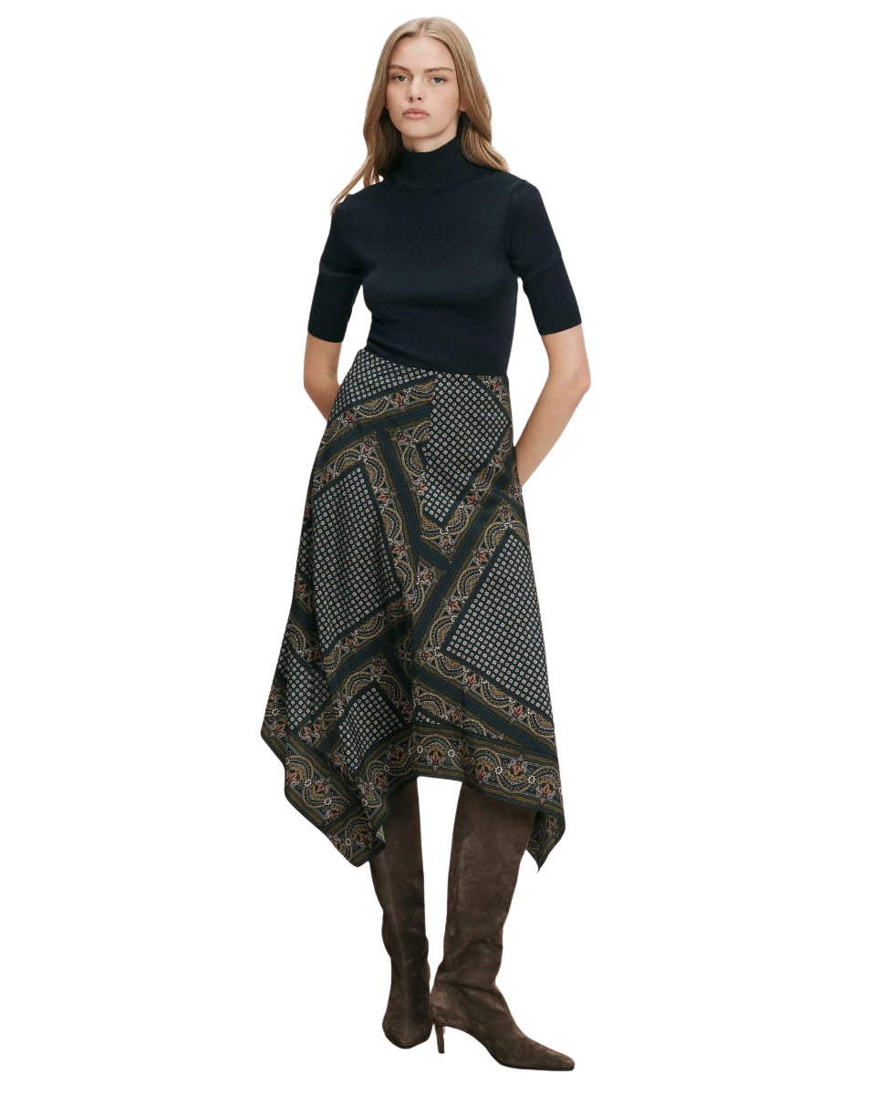 Hartley Asymmetric Midi Skirt