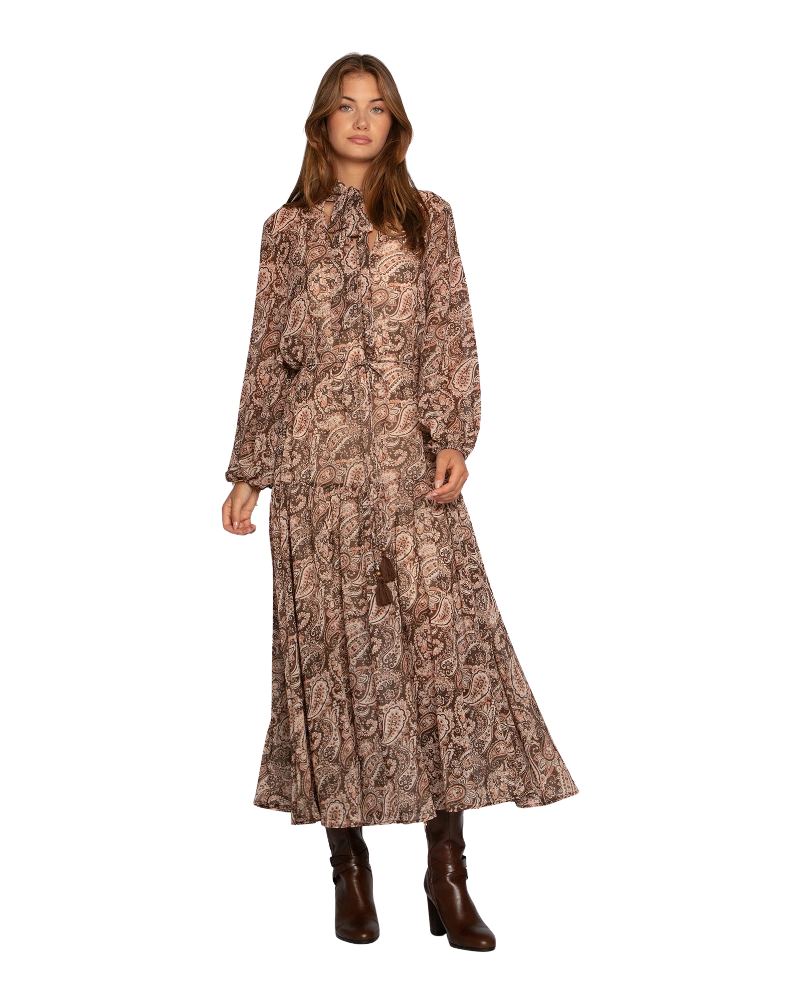 Waterfall Printed Maxi Dress