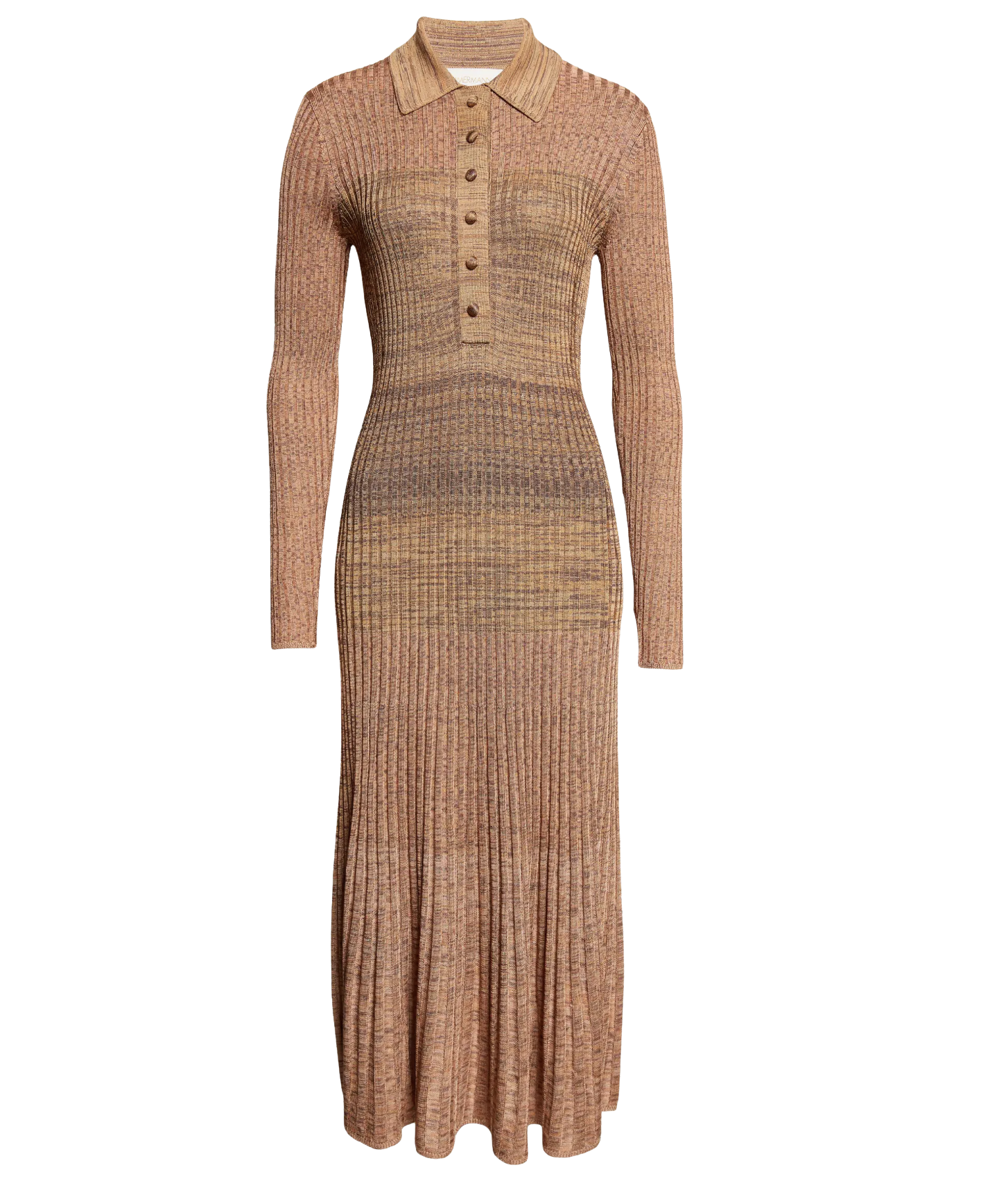Mouliné Rib Polo Sweater Dress